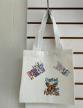 Canvas Mini Tote Bag With White Handles, Featuring a Beautiful Inspirational Design. 10x10 inches