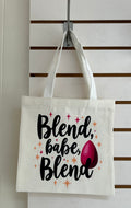 Canvas Mini Tote Bag With White Handles, Featuring a Beautiful Makeup Design. 10x10 inches