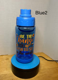 14 oz Plastic Water Bottle with Handle and Screw on Lid featuring a Beautiful Design
