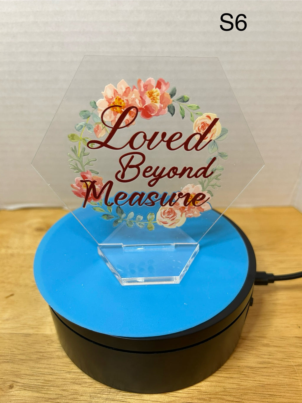 Acrylic Hexagon 4.5 Inch Sign featuring a Beautiful Design