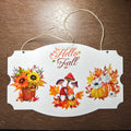 8 inch Metal Sign featuring a Fall Theme