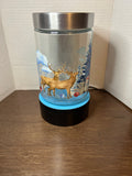 Récipient en verre avec couvercle en métal orné d'un magnifique motif de Noël, 1,1 litre