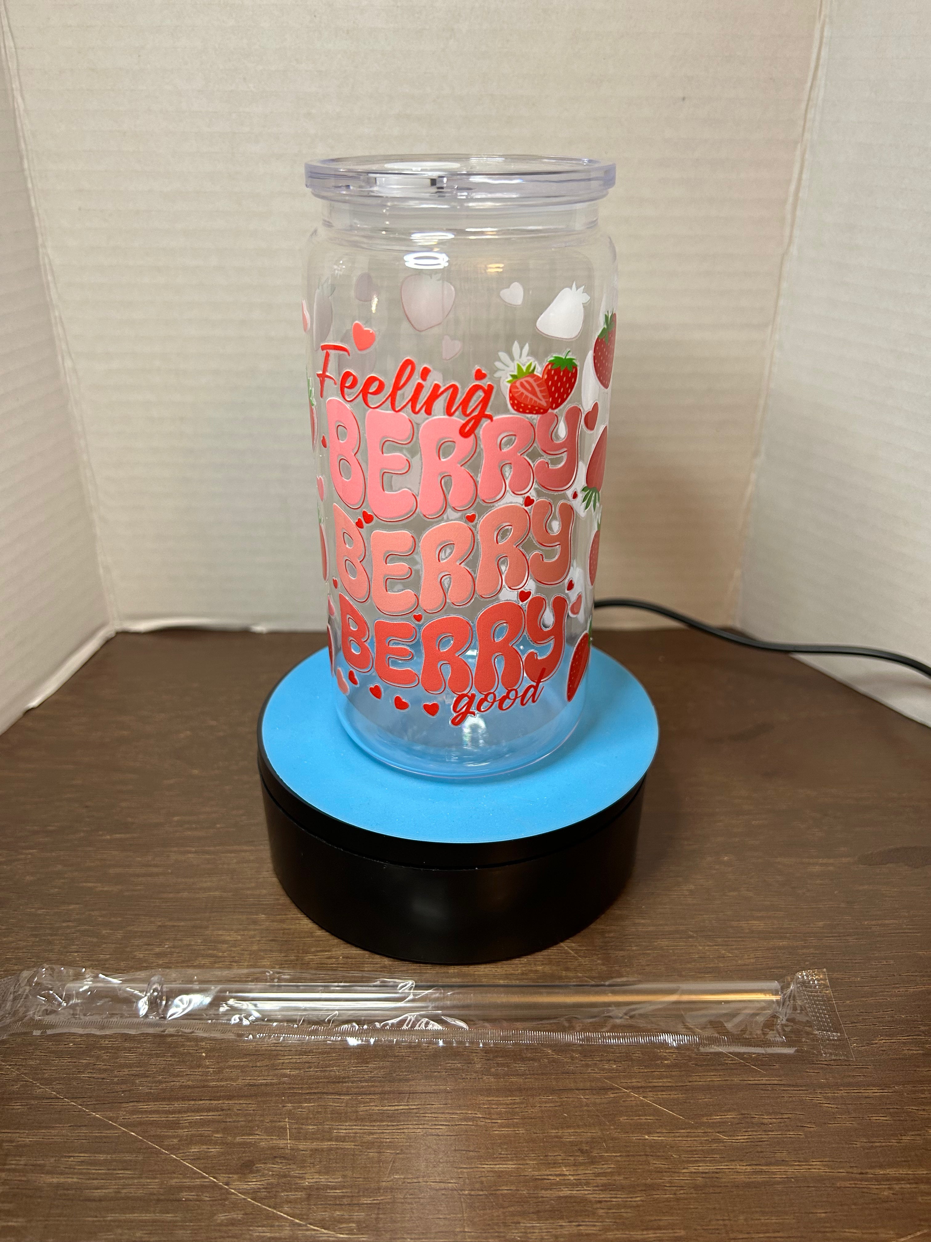 16 oz Acrylic Tumbler with Acrylic Straw featuring a Beautiful Design