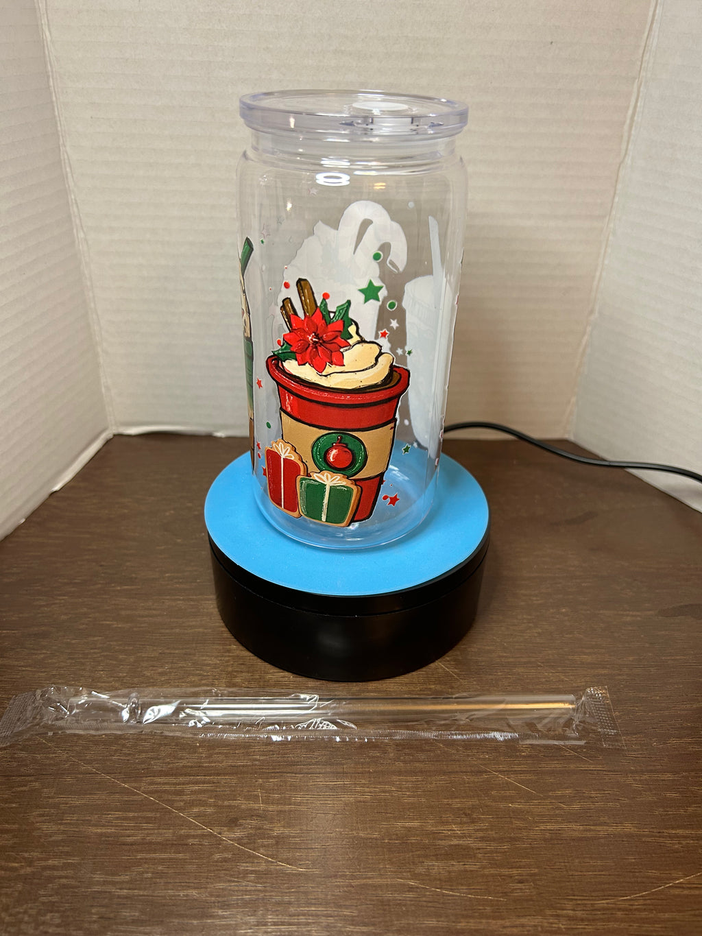 16 oz Acrylic Tumbler with Acrylic Straw featuring a Beautiful Design