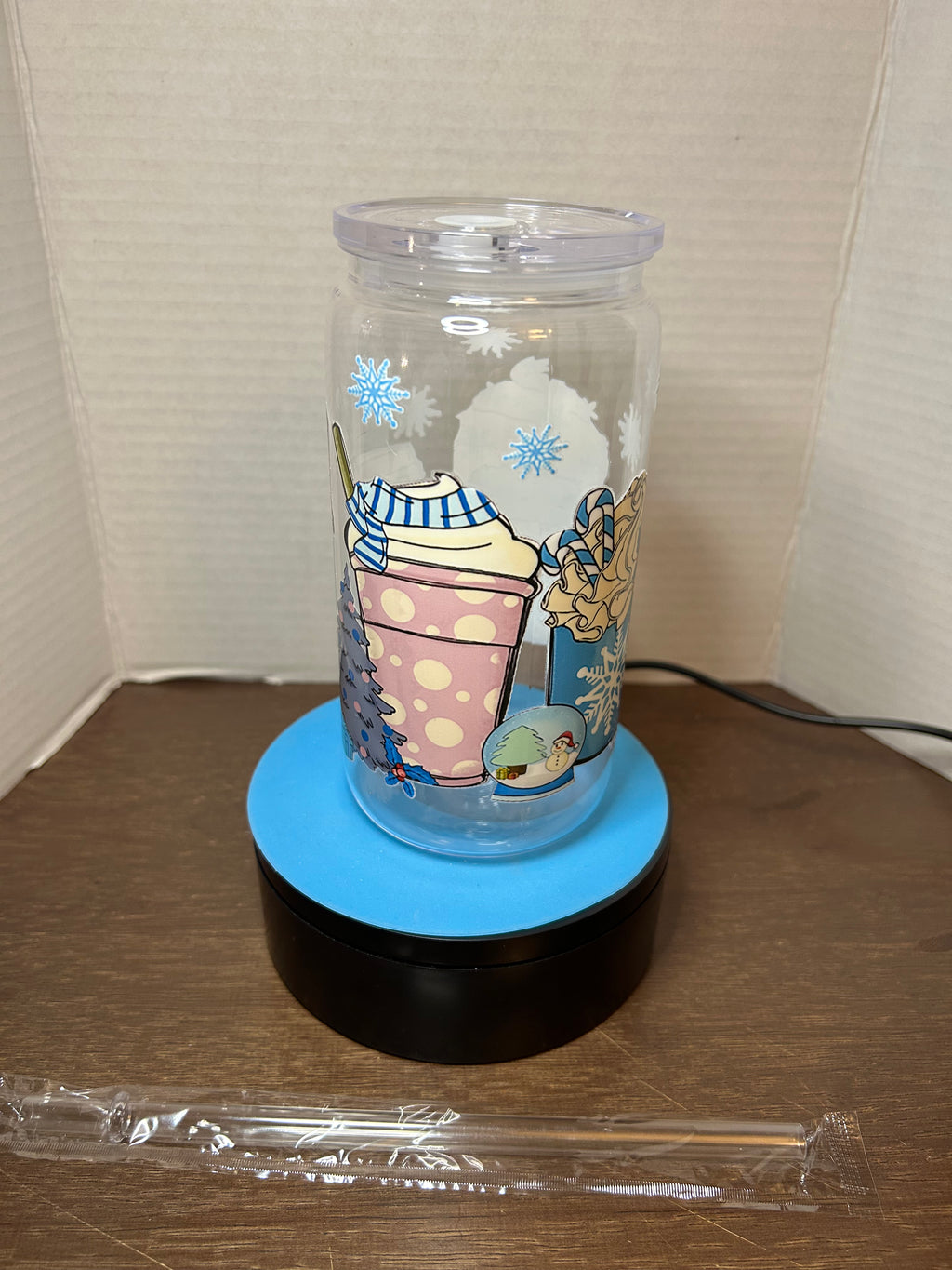 16 oz Acrylic Tumbler with Acrylic Straw featuring a Beautiful Design