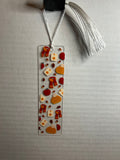 Acrylic Bookmark With Colored Tassel Featuring a Fall Theme