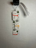 Acrylic Bookmark With Colored Tassel Featuring a Christmas Theme