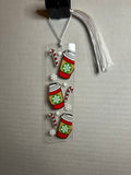Acrylic Bookmark With Colored Tassel Featuring a Christmas Theme
