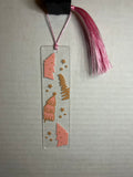 Acrylic Bookmark With Colored Tassel Featuring a Christmas Theme