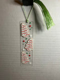 Acrylic Bookmark With Colored Tassel Featuring a Christmas Theme