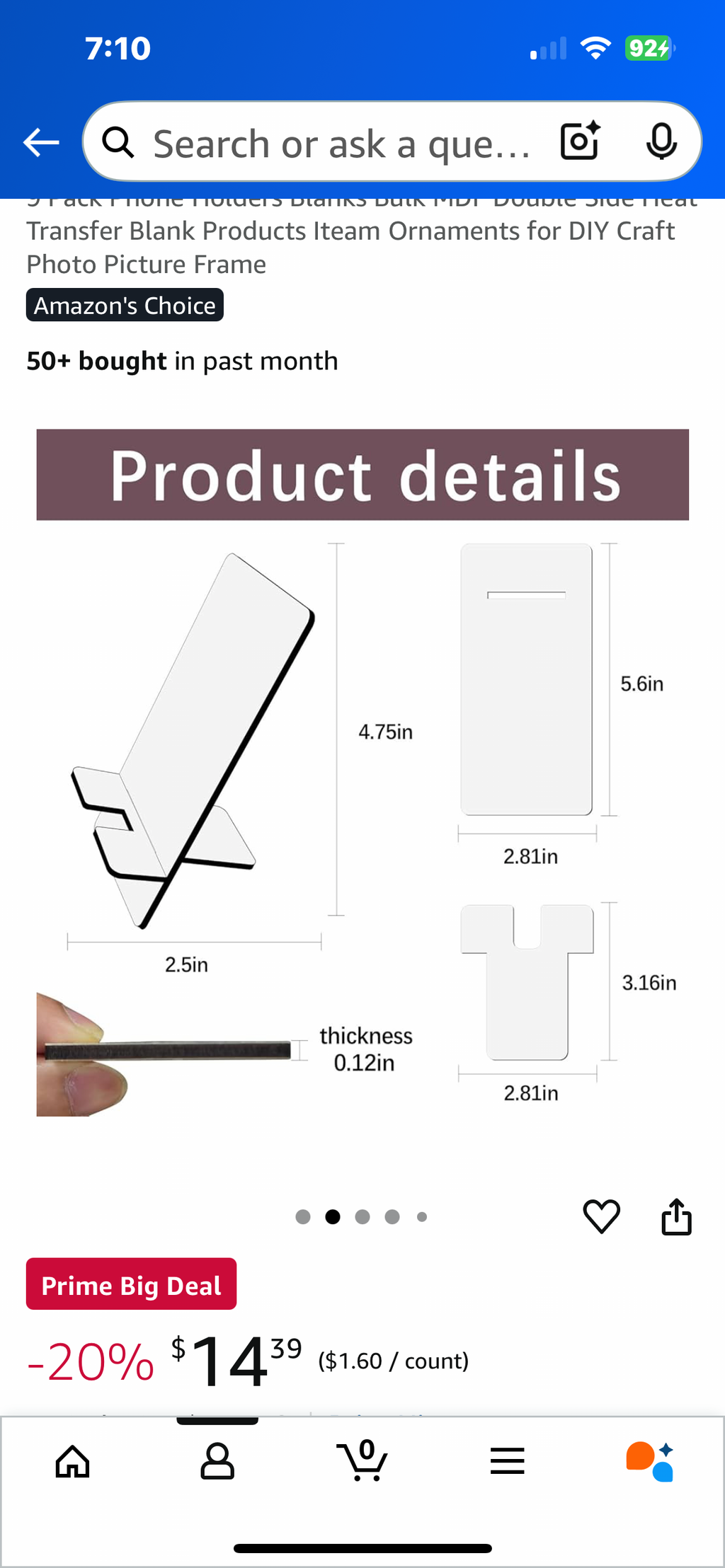 Support de téléphone en MDF double face