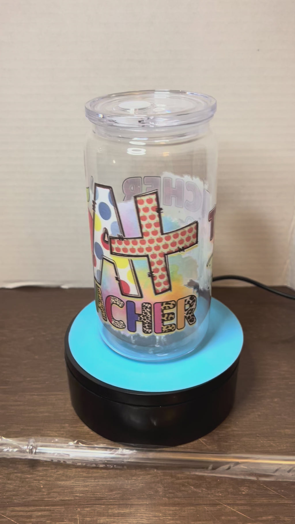 16 oz Acrylic Tumbler with Acrylic Straw featuring a Beautiful Design