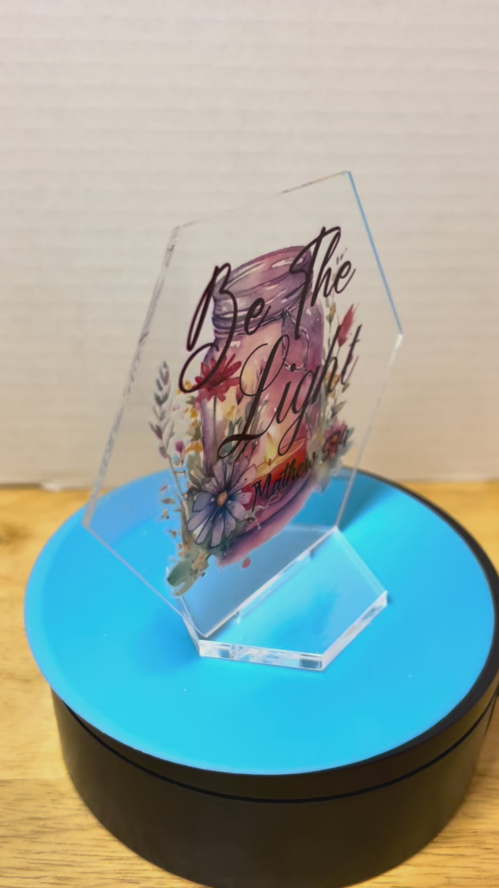Acrylic Hexagon 4.5 Inch Sign featuring a Beautiful Design