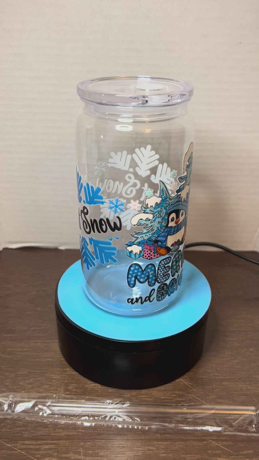 16 oz Acrylic Tumbler with Acrylic Straw featuring a Beautiful Design