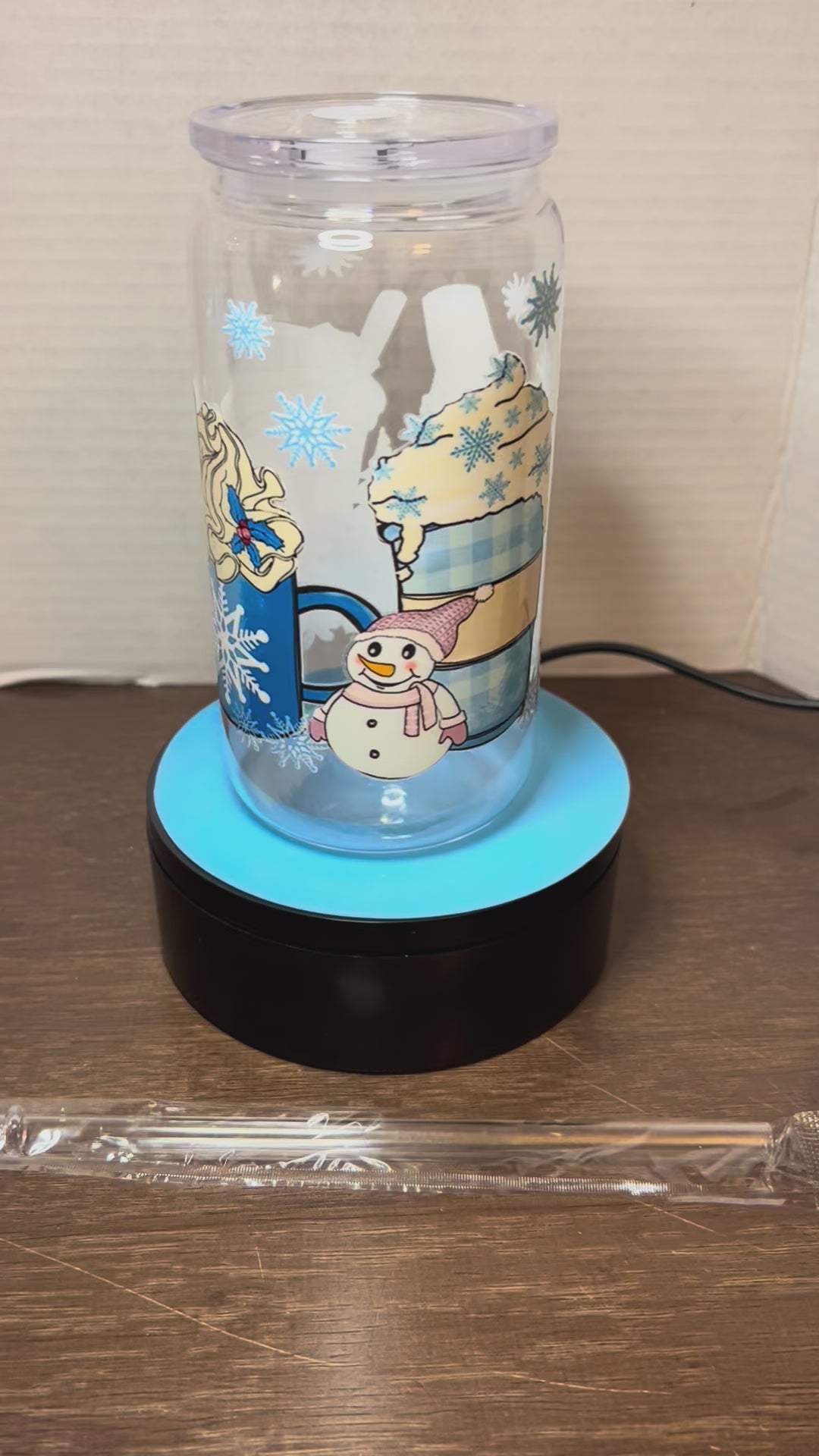 16 oz Acrylic Tumbler with Acrylic Straw featuring a Beautiful Design