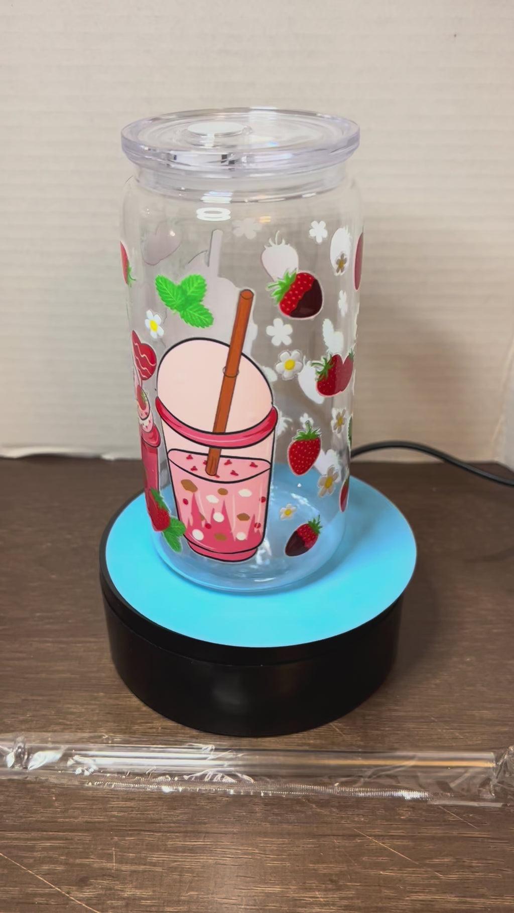 16 oz Acrylic Tumbler with Acrylic Straw featuring a Beautiful Design